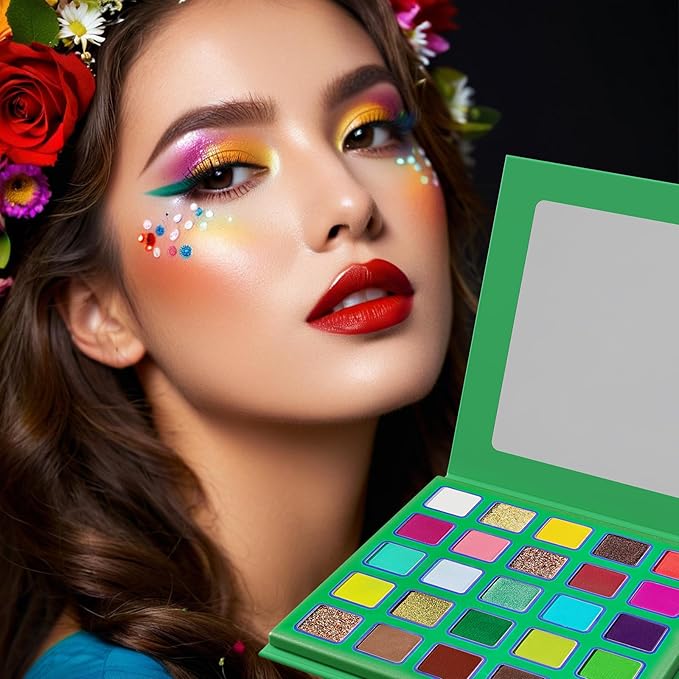 Velori 25-Color Bold Eyeshadow Palette - Highly Pigmented Matte & Shimmer Shades - Long-Lasting, Blendable